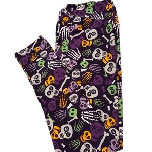 Colorful Skull and Skeleton Print Leggings